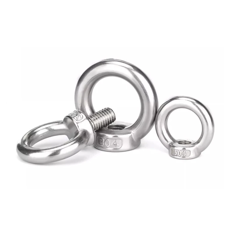 Custom 304 Stainless Steel DIN582 Ring Shape Oval Threaded Lifting Eye Nut Rigging Hardware Eyenut