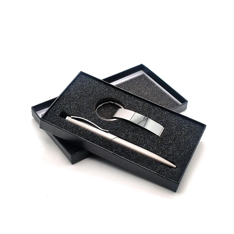 Cheap 2 In 1 Gift Set Custom Personalized Pen Keychain With Logos Vip Men Promotional Gift Items