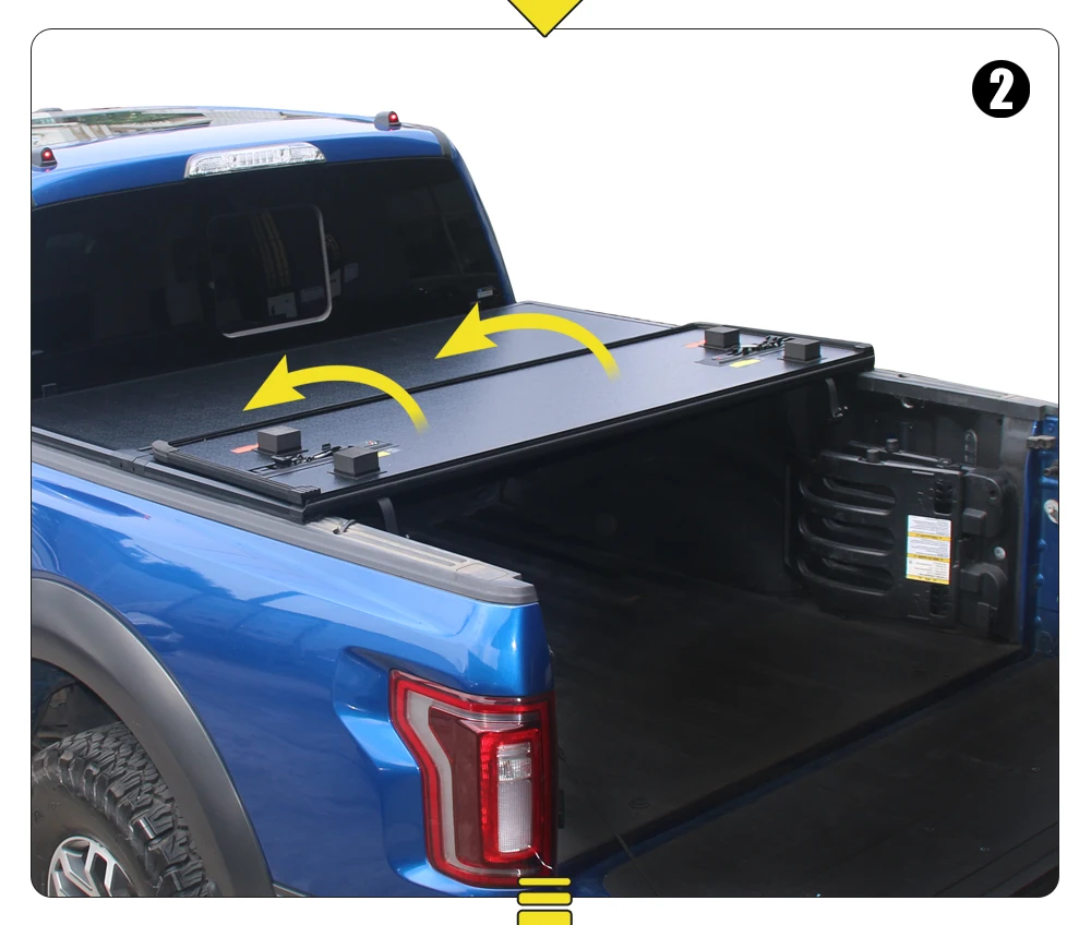 Truck Bed Cover Tri-fold Design Aluminum Alloy Tonneau Cover for Ford F150 F250 Cargo Pickup