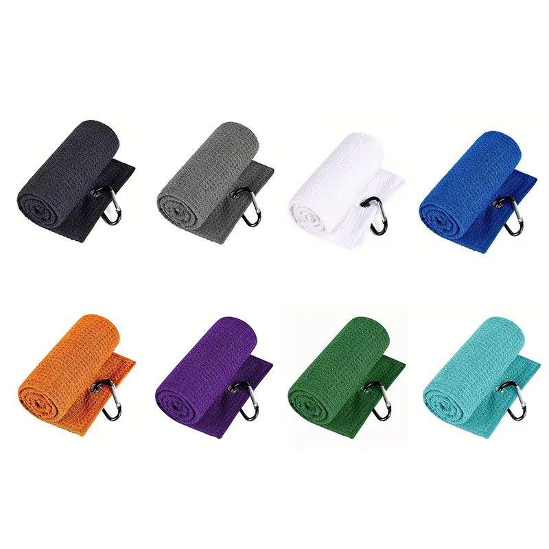 Custom Golf Ball Club Cleaning Towel Embroidered Golf Towel Microfiber Magnetic Embroider Golf Towel