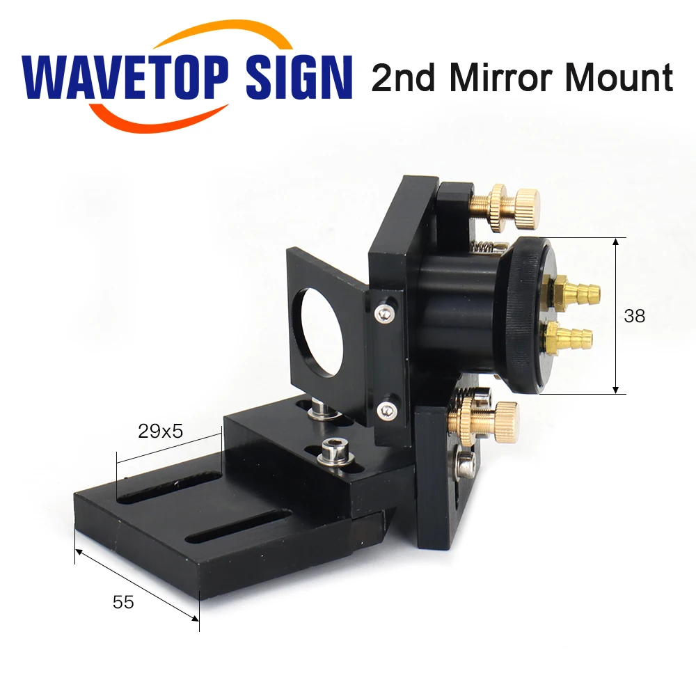 WaveTopSign CO2 Laser Head Set with Water Cooling Interface Mirror 30x3mm Focus Lens 25x63.5mm for Water Cooling Laser Machine