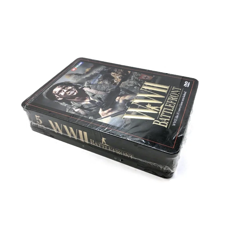 rectangular metal CD/DVD tin box