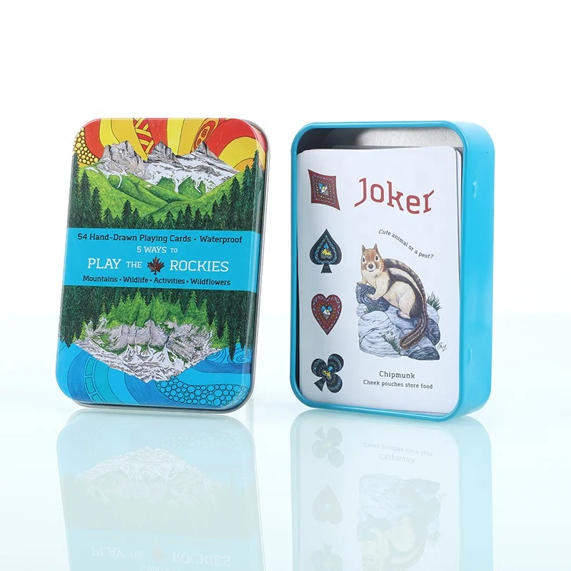 Cheap Price Custom Printing 280 Gsm Blue Core Paper Poker Cards Promotional 4 Color Playing Cards Set With Logo