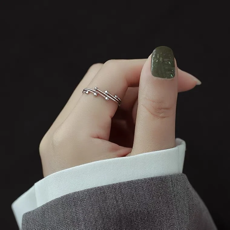 Classic Cute Design 18K Gold Plating 925 Sterling Silver Leaf Adjustable Finger Sterling Silver rings for girls