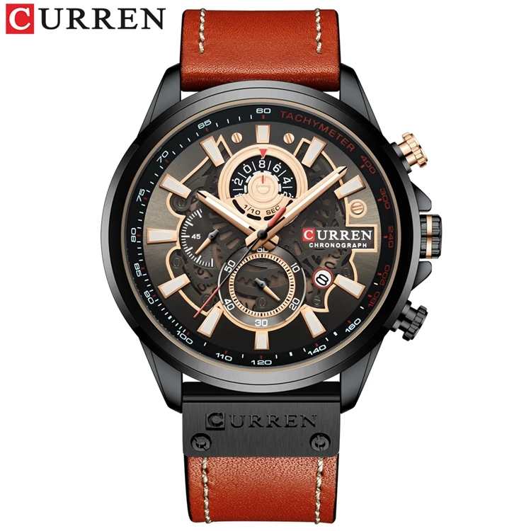  2020 г. завод Curren 8380 лидер продаж новые мужские модные кварцевые часы с кожаным ремешком военные спортивные наручные хронографом