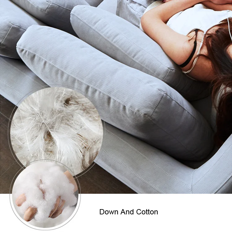 Modern Luxury European Style Sectional Living Room Hotel Reclining Fabric Couch L Shape Corner Lounge Sofa