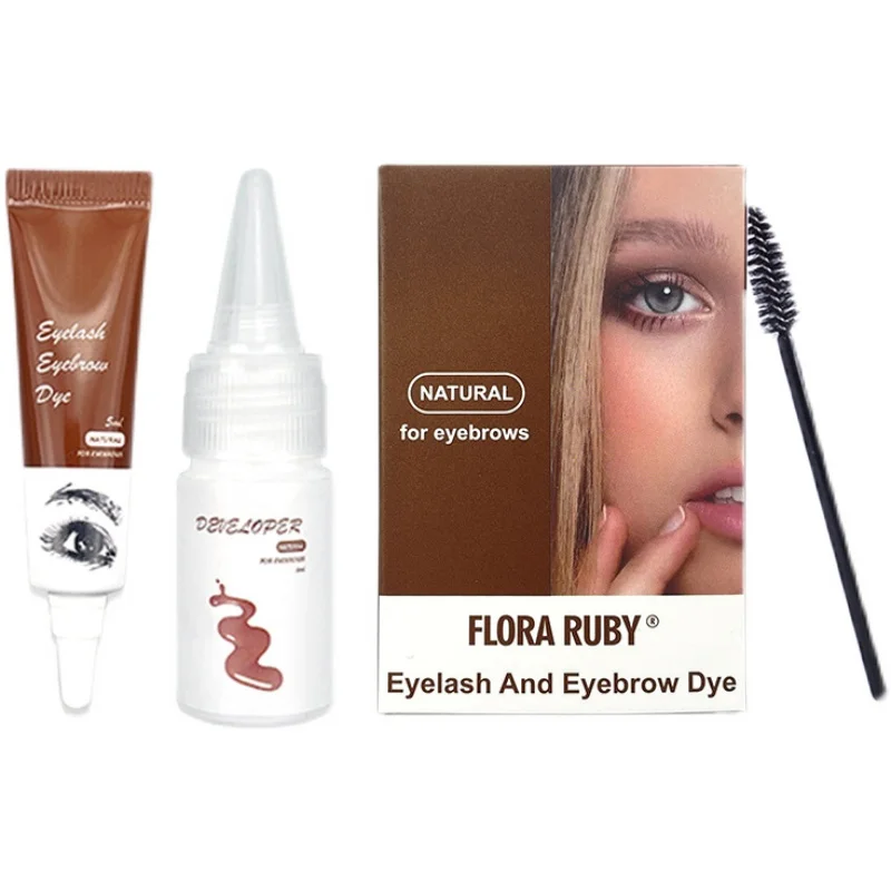 Brow Lash Tint FLORA Eyebrow Henna Dye Kit Gel Cream Organic Semi Salon Permanent Natural Long Lasting Henna For Eyebrows