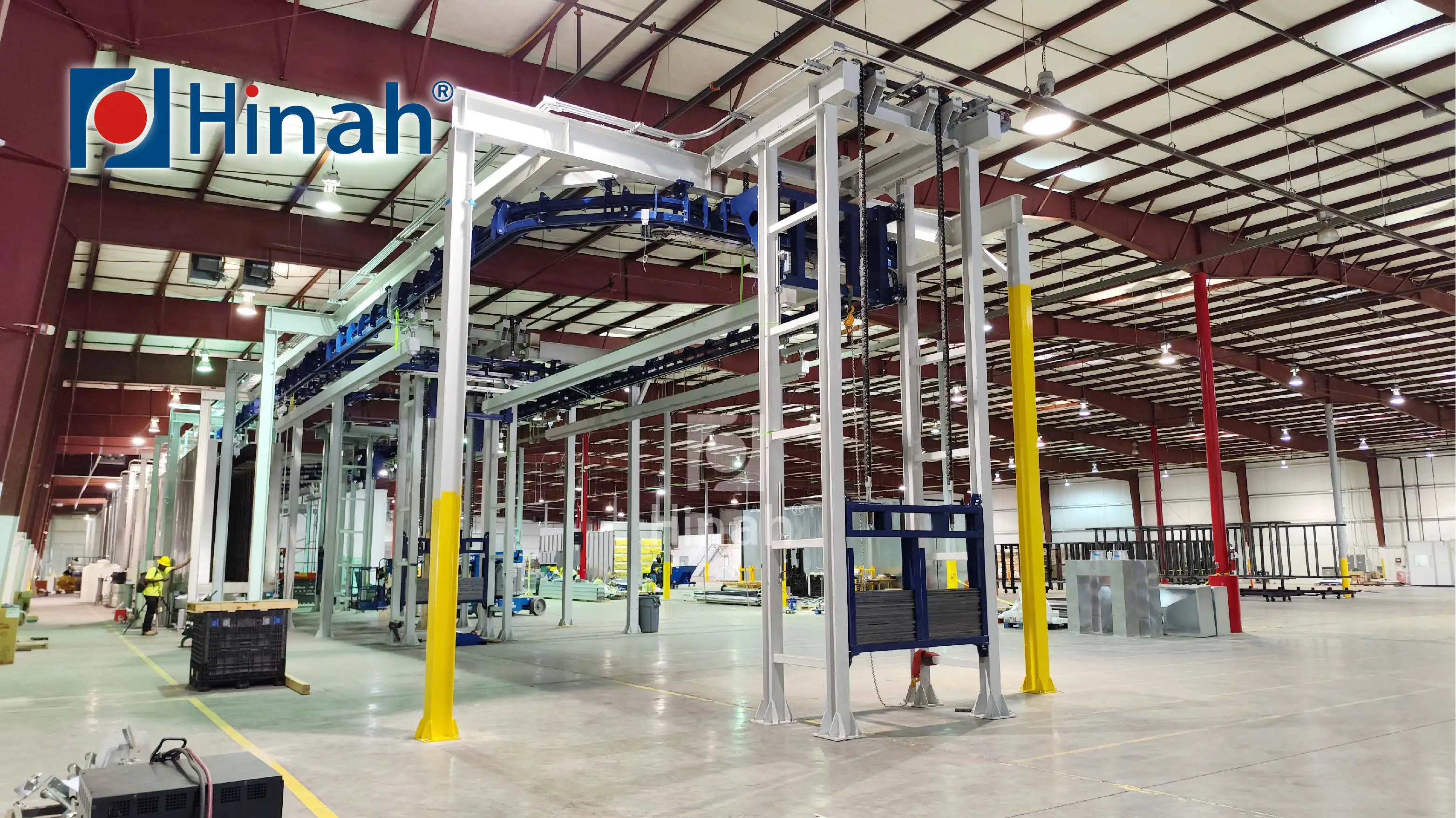 Hanna automated line with automatic powder coating booth PLC controller