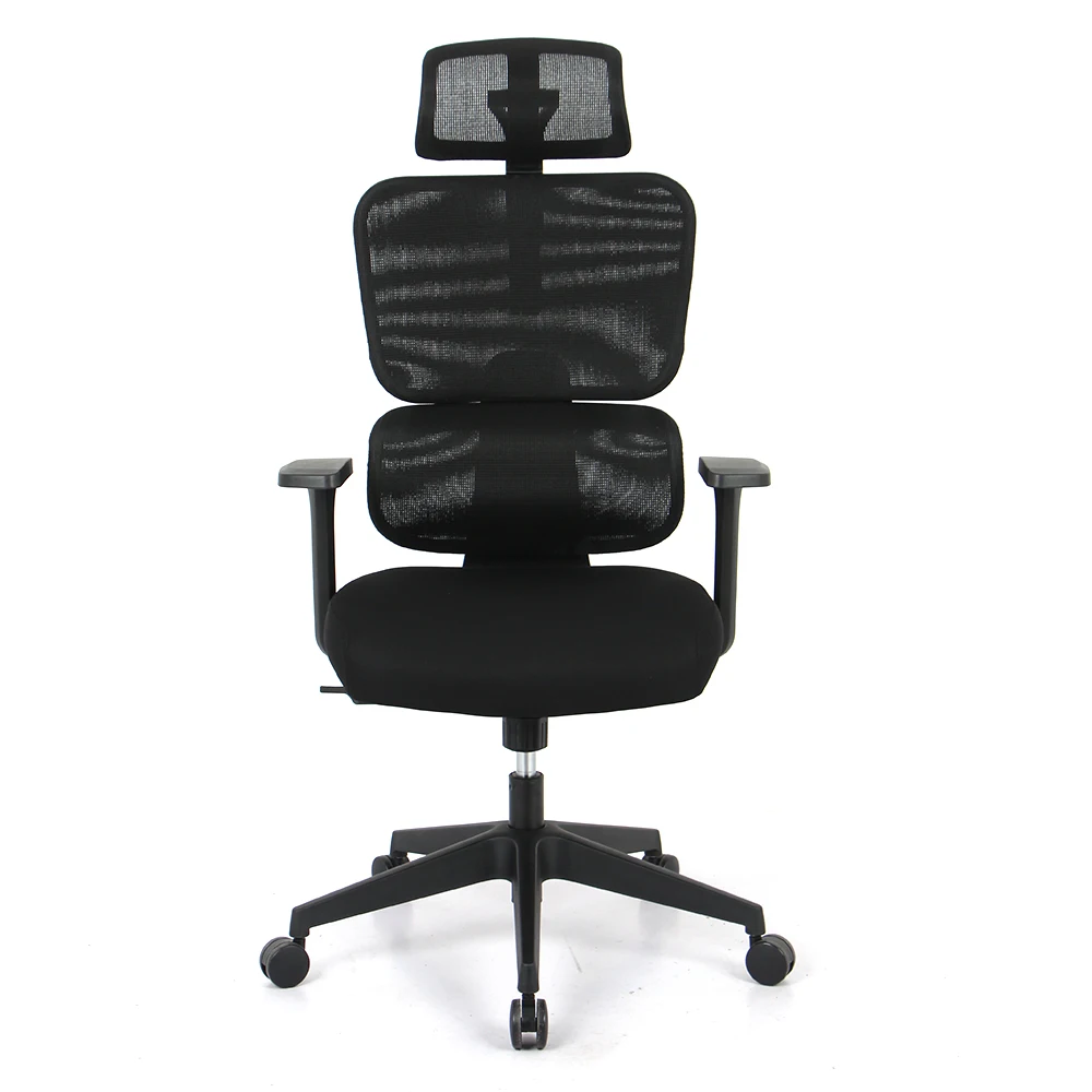 Henglin Manager Boss Executive Desk Chair With Adjustable Headrest Black Luxury Mesh Ergonomic Office Chair
