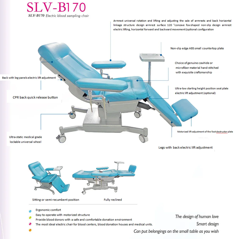 Electric Dialysis Chair Hemodialysis Medical dialysis Blood Donation Hospital Bariatric With Table Equipment Machines