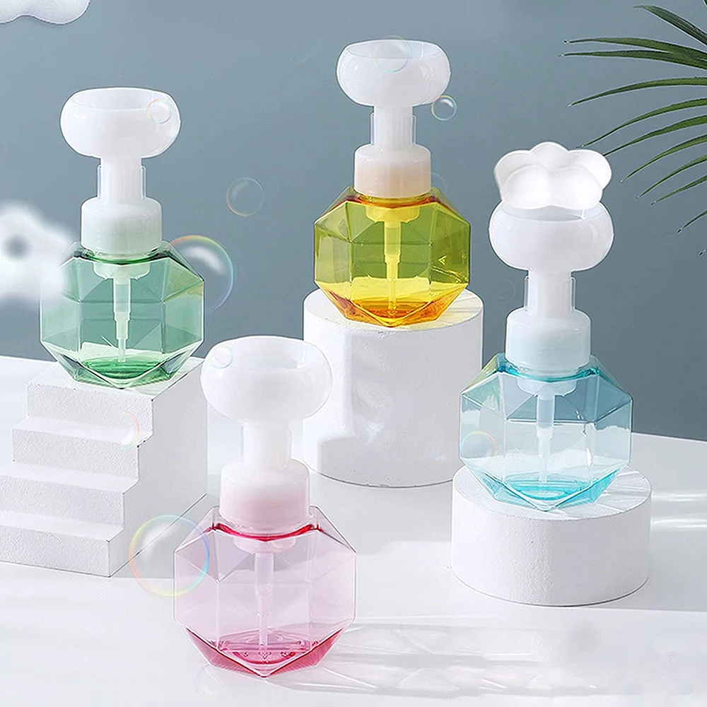 300ml wholesale plastic cosmetic bottle with pump for lotion flower Foam bottle hand wash liquid soap bottle