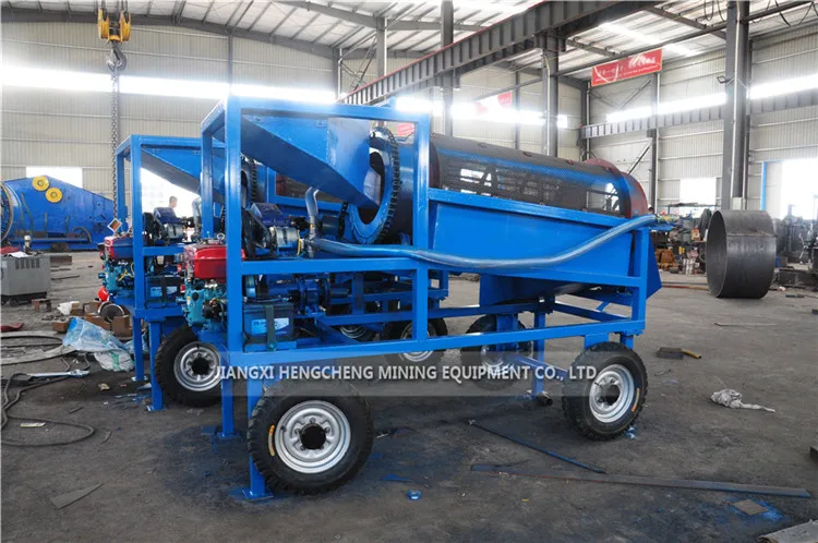Alluvial Gold Mining Equipment Diesel Engine Mobile  Trommel Screen Price Portable Diamond Wash Plant For Sale