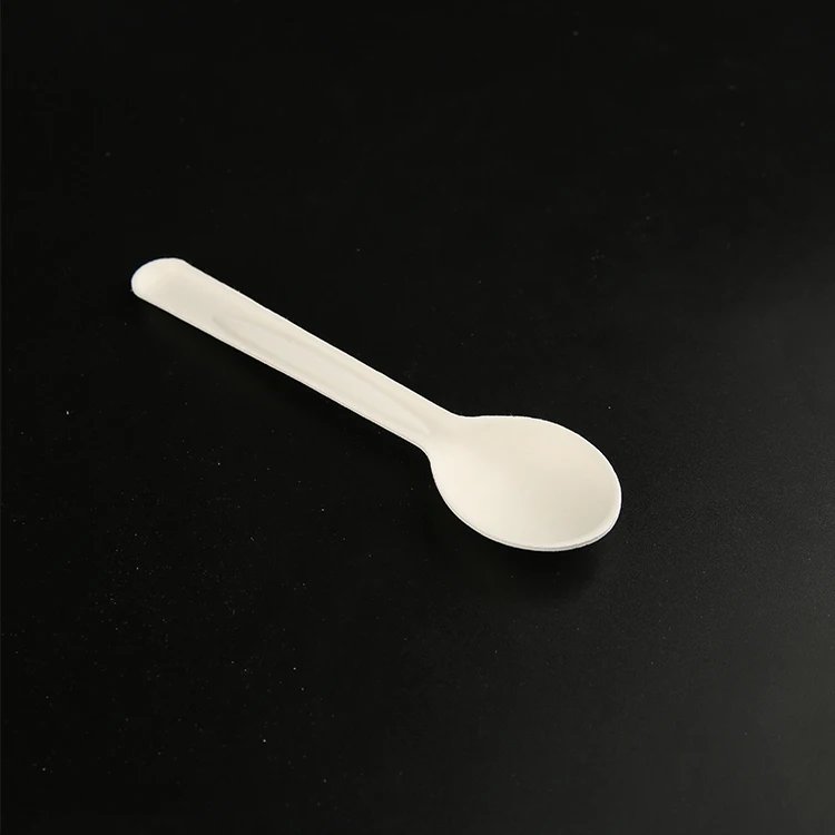 Biodegradable Disposable Sugarcane Pulp White edible cutlery bagasse paper knife fork spoon