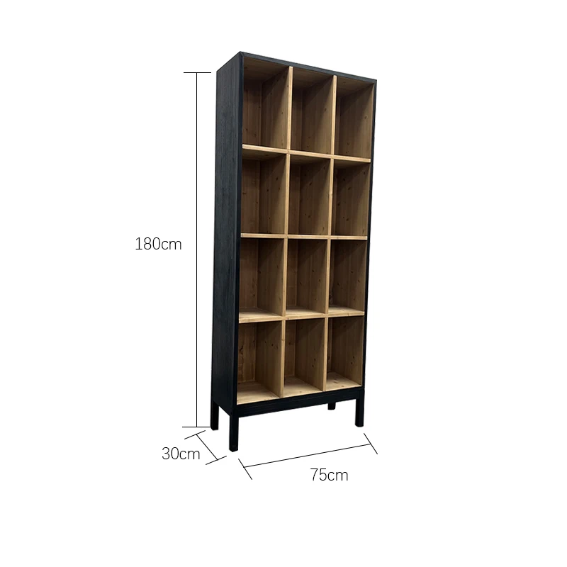 XZ-24794-Country-Style Solid Wood Display & China Cabinet Antique Living Room Bookcase and Dining Room Furniture for Home Study
