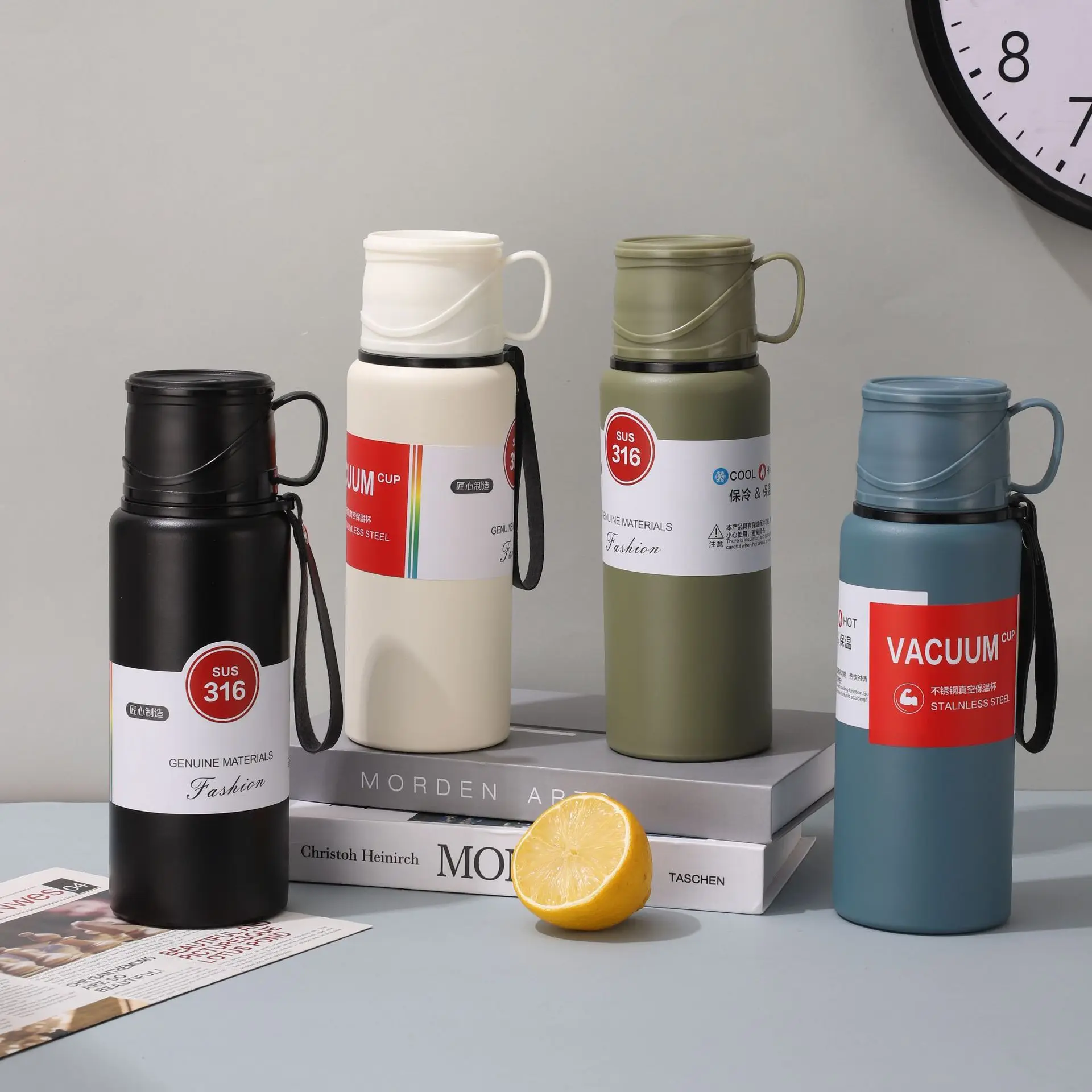 Spot Goods 304 Stainless Steel Iron Flask Vacuum Flask Thermo Double Wall Stainless Steel Water Bottle Portable Vacuum Flask