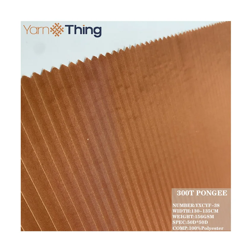 Prevalent 300T Pongee Pleated Polyester Crepe Fabric for down jacket