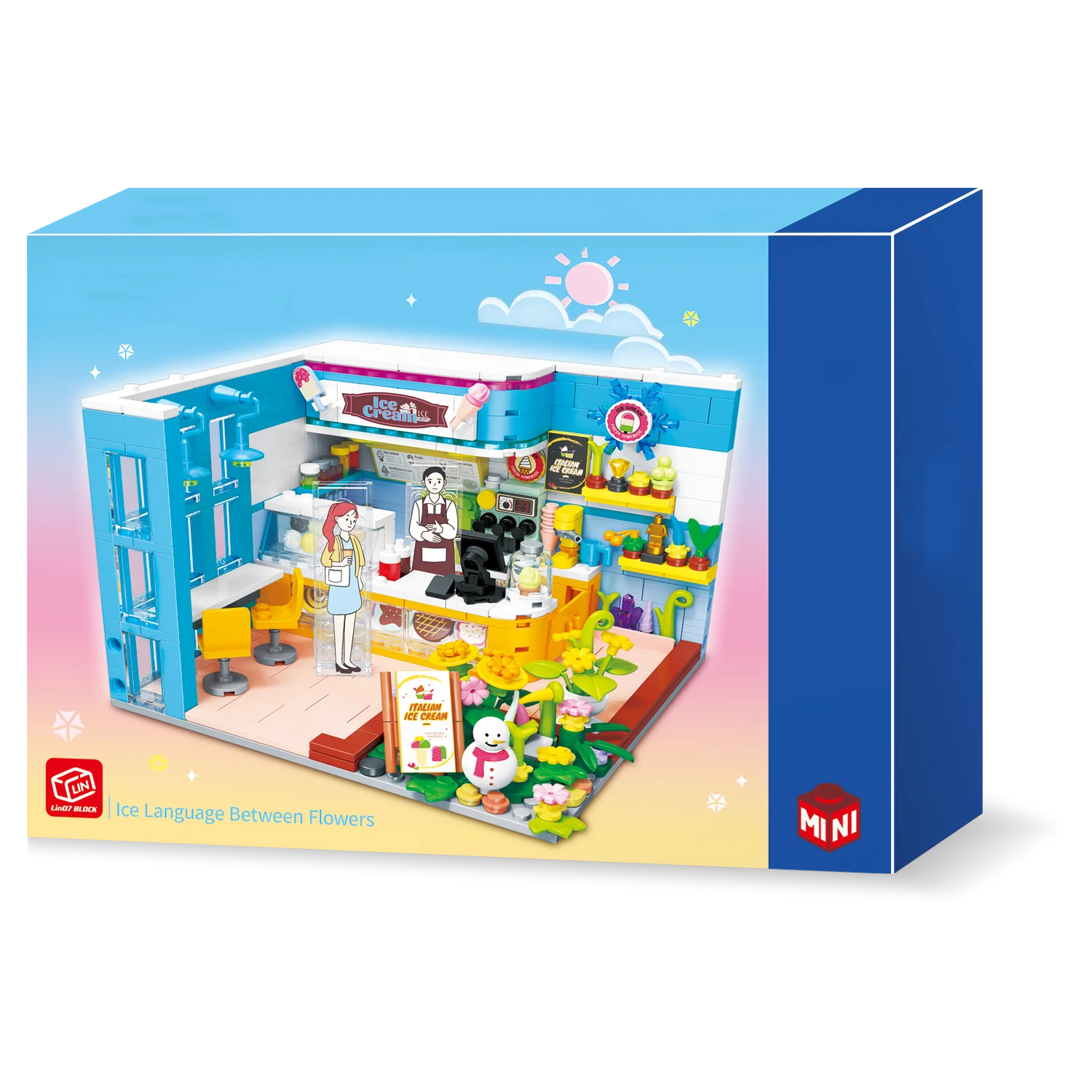 Hot Sales Mini Ice Cream Shop Building Block Toy Educational Toys Assembly Building Block for Children