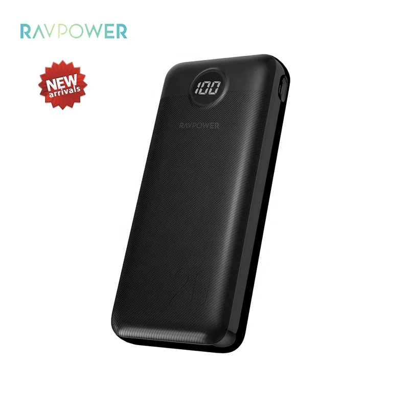 RAVPower high capacity 20000mah portable charger 20w fast charging powerbank with digital display power bank 20000mah