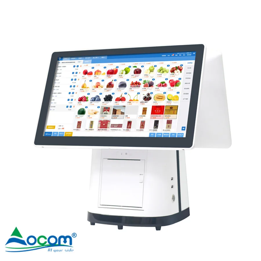 POS-L15 OCOM 15Inch Cheap Cashier Cash Register System with Scanner Windows All In One Pos Systems Machine