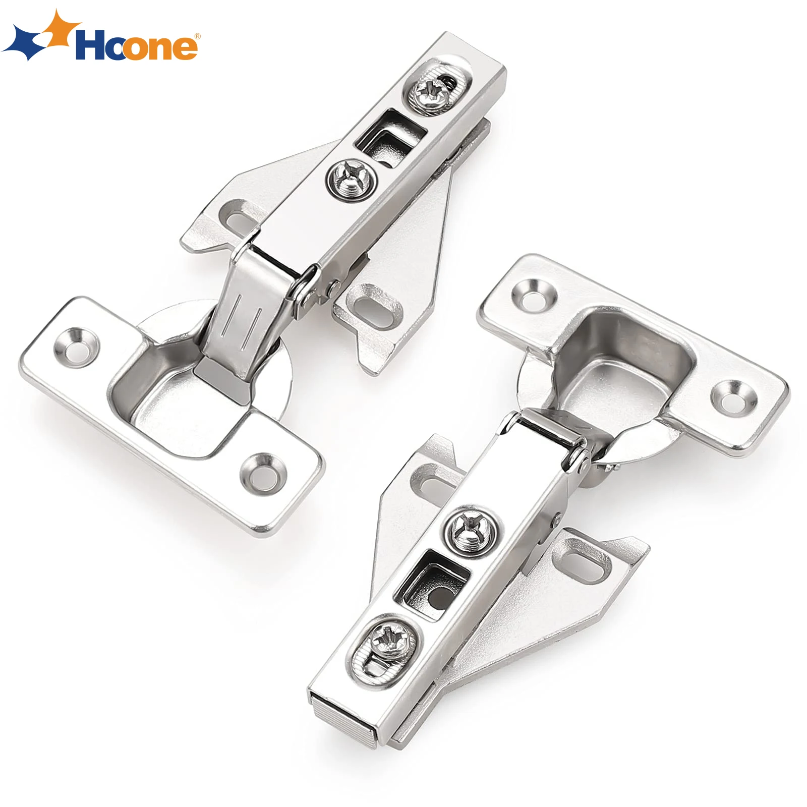 Hoone 3D Push To Open Hydraulic Hinge Cabinet Kitchen 1/2  Overlay Hidden Folding Concealed Cupboard Soft Close Hinges