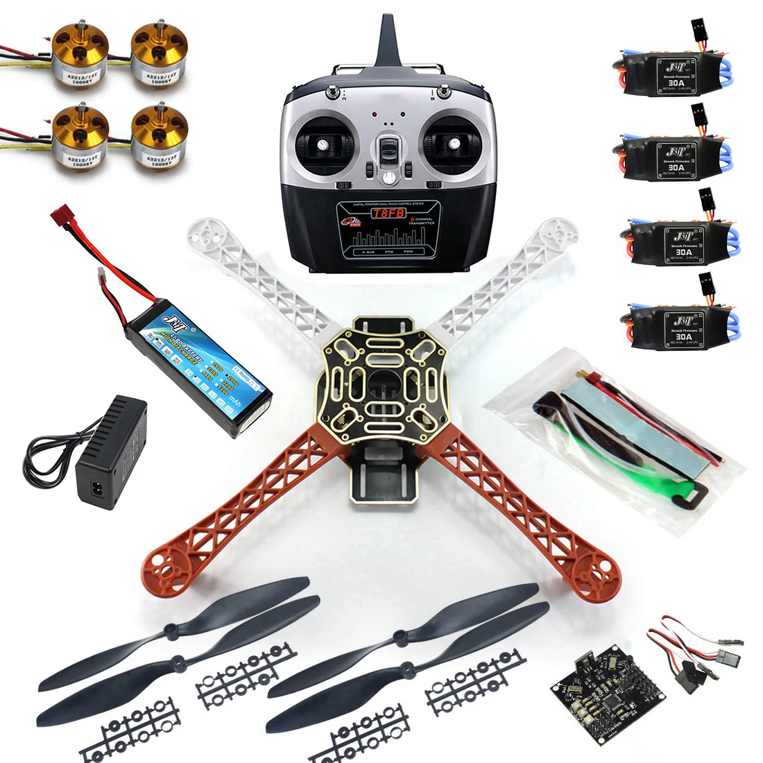 4 оси RC Мультикоптер Квадрокоптер Дрон RTF RC ARF KK V2.3 монтажная плата 1000KV мотор 30A ESC Липо F450 каркасный комплект T8FB TX F02192-A