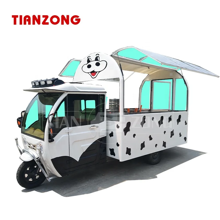 TIANZONG R12 hot sales small food truck for sale with full kitchen food trailer coffee tuk tuk piaggio ape tricycle food cart