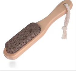 Natural Bristle Foot Nail Shower Brush With Pumice Stone