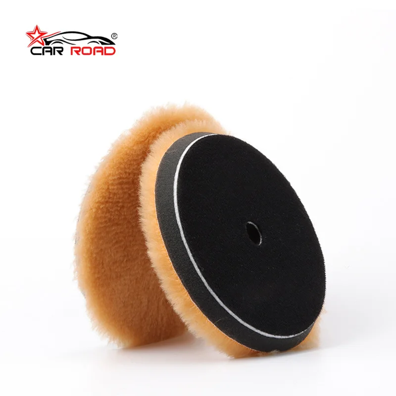 Hot Selling CARROAD 100% Wool Material Durable 6' Lamb Wool Polishing Buffer Pad Wool Felt Pads For Car polisher pad