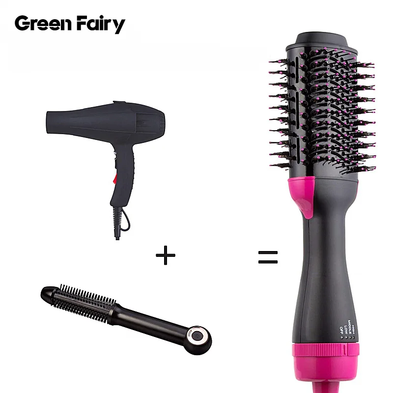 2 in 1 One Step Hair Dryer Fast Hair Straightener Brush Hot Air Brush