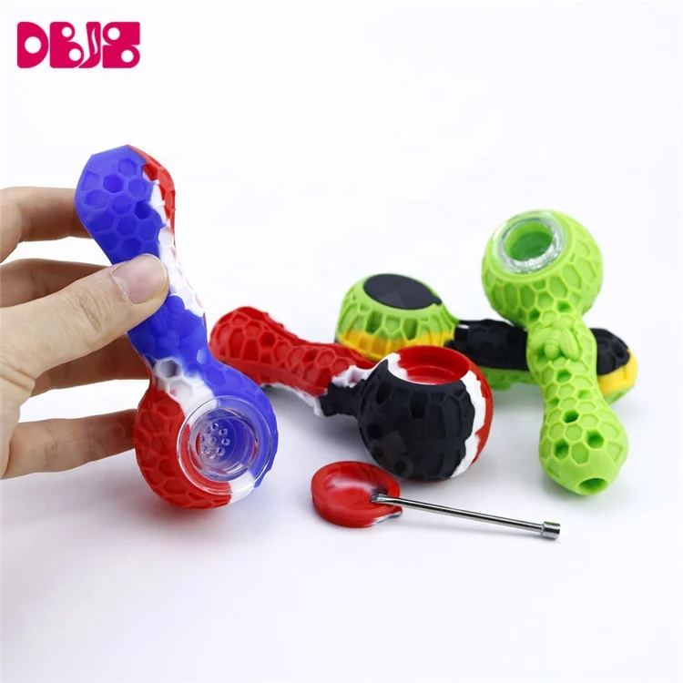 Modern Silicone Smoke weed honeybee travel hand tobacco smoking pipes