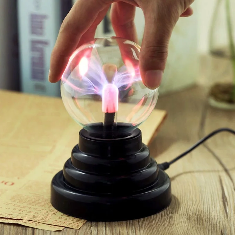 Usb or Battery-powered  Glass Ball  Mini Plasma Tube Lamp Magic Electrostatic Ion Ball  Plasma Lamp Night Light