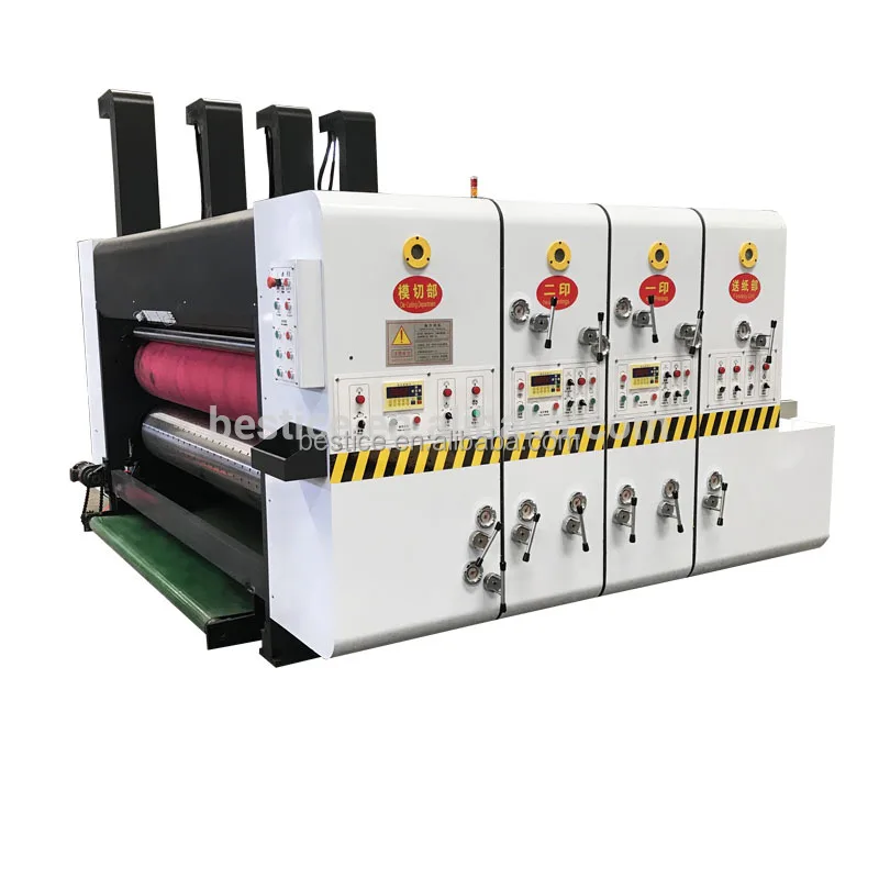 carton printing slotting die-cutting machine industrial flexographic flexo flex color printer die cutting machinery sale prices