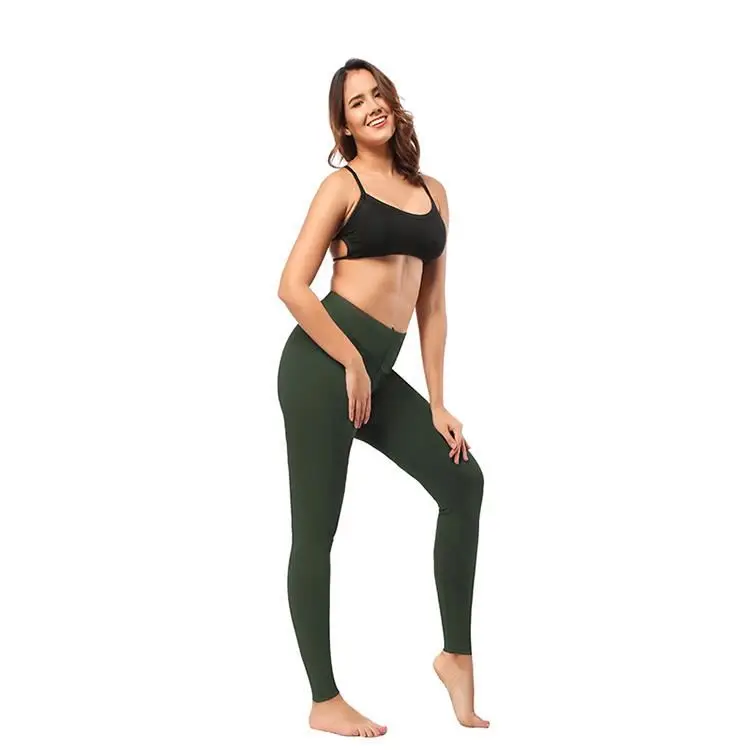 
High Quality High Waist Compression Super Soft Fitness Ninth Leggings For Ladies 