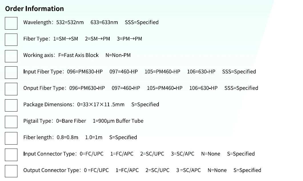 532nm/633nm In-Line Polarizer lLP  For Fiber Sensors Communication Systems Test Instrument Product Development