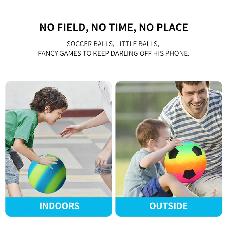 Custom PVC Playground Sports Toy Colorful Rainbow Balls for Kids