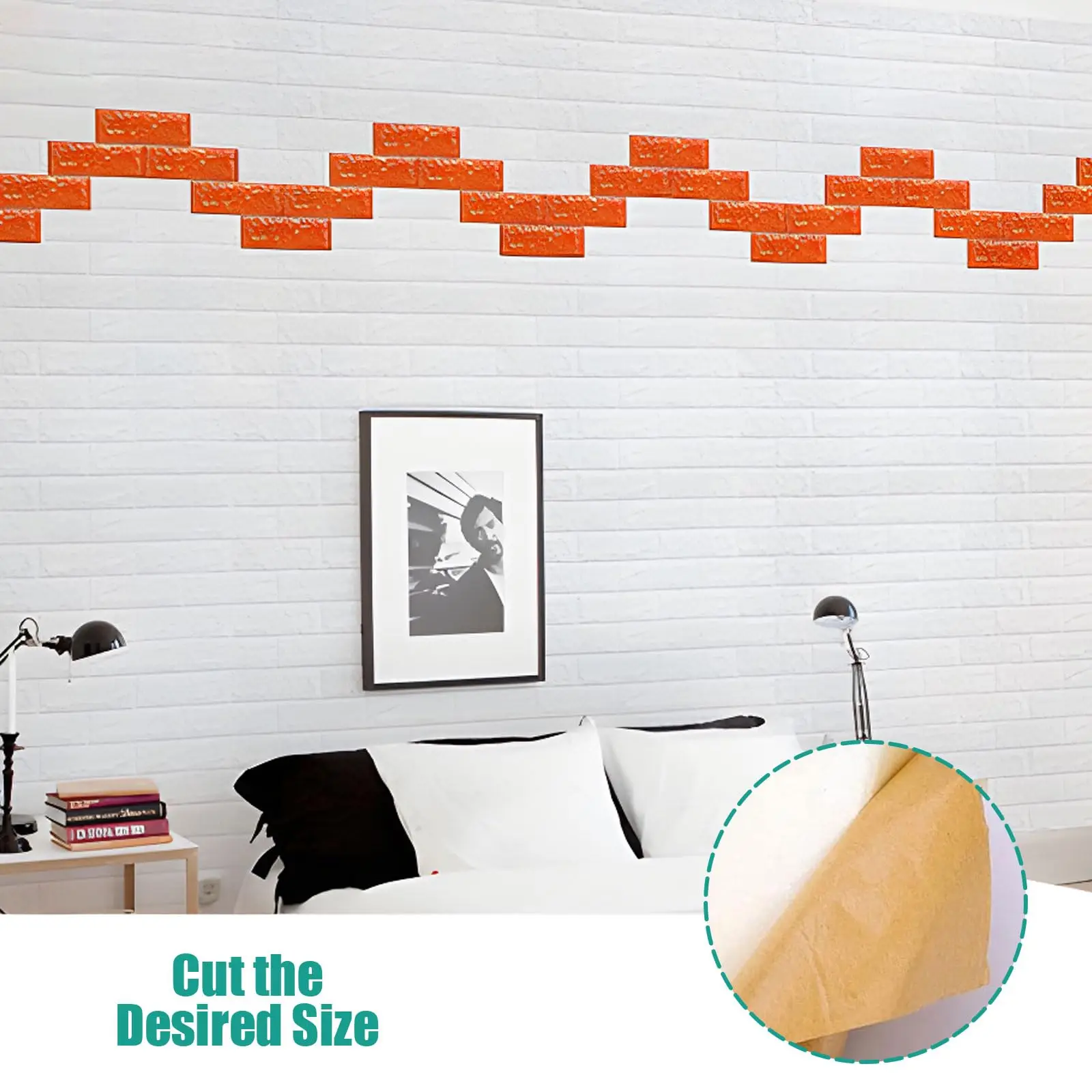 Orange self-adhesive wallpaper 3D wallpaper home bedroom decoration with high quality waterproof wallpaper