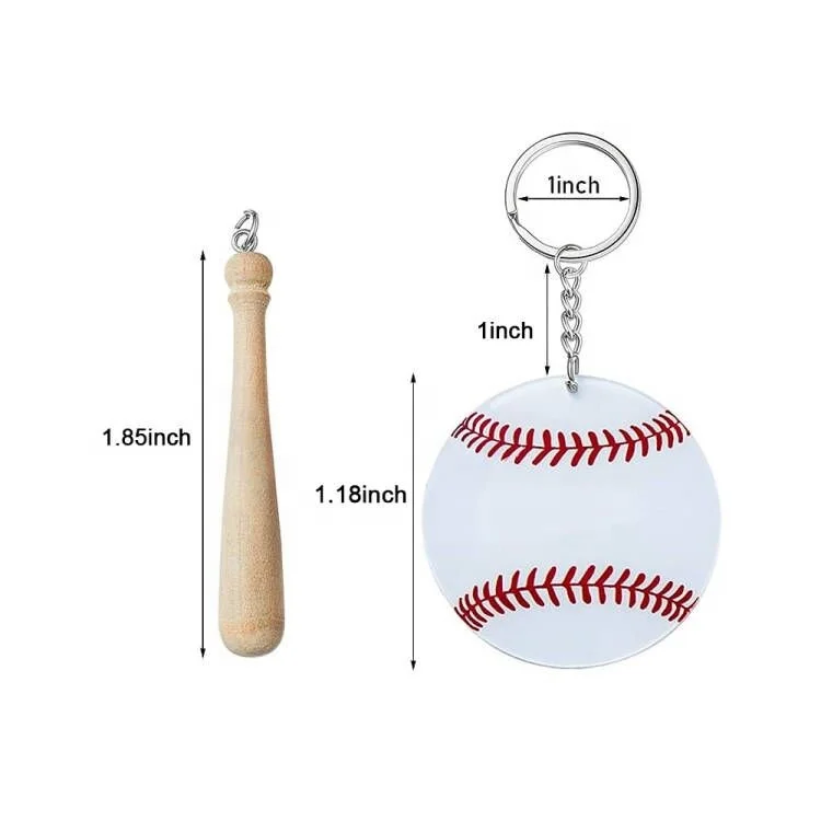 Souvenirs Gifts Customized Key Chain Sublimation Blanks Mini Baseball Keychain