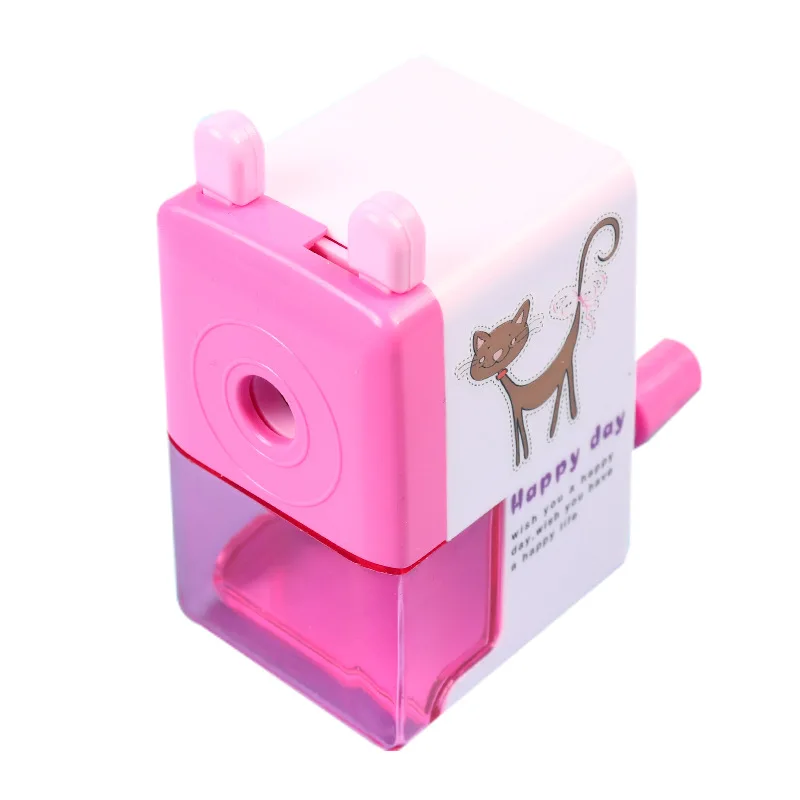 Cartoon pencil sharpener and pencil sharpener Hand cranked pencil sharpener boxed student stationery wholesale