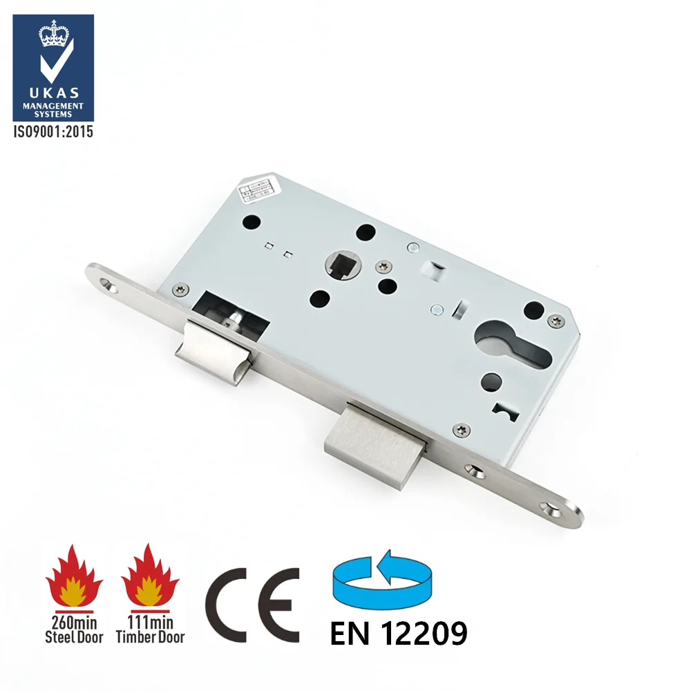 DIN18251/EN12209/EN1634-1 Fire restance high security stainless steel  cylinder sashlock for public building doors