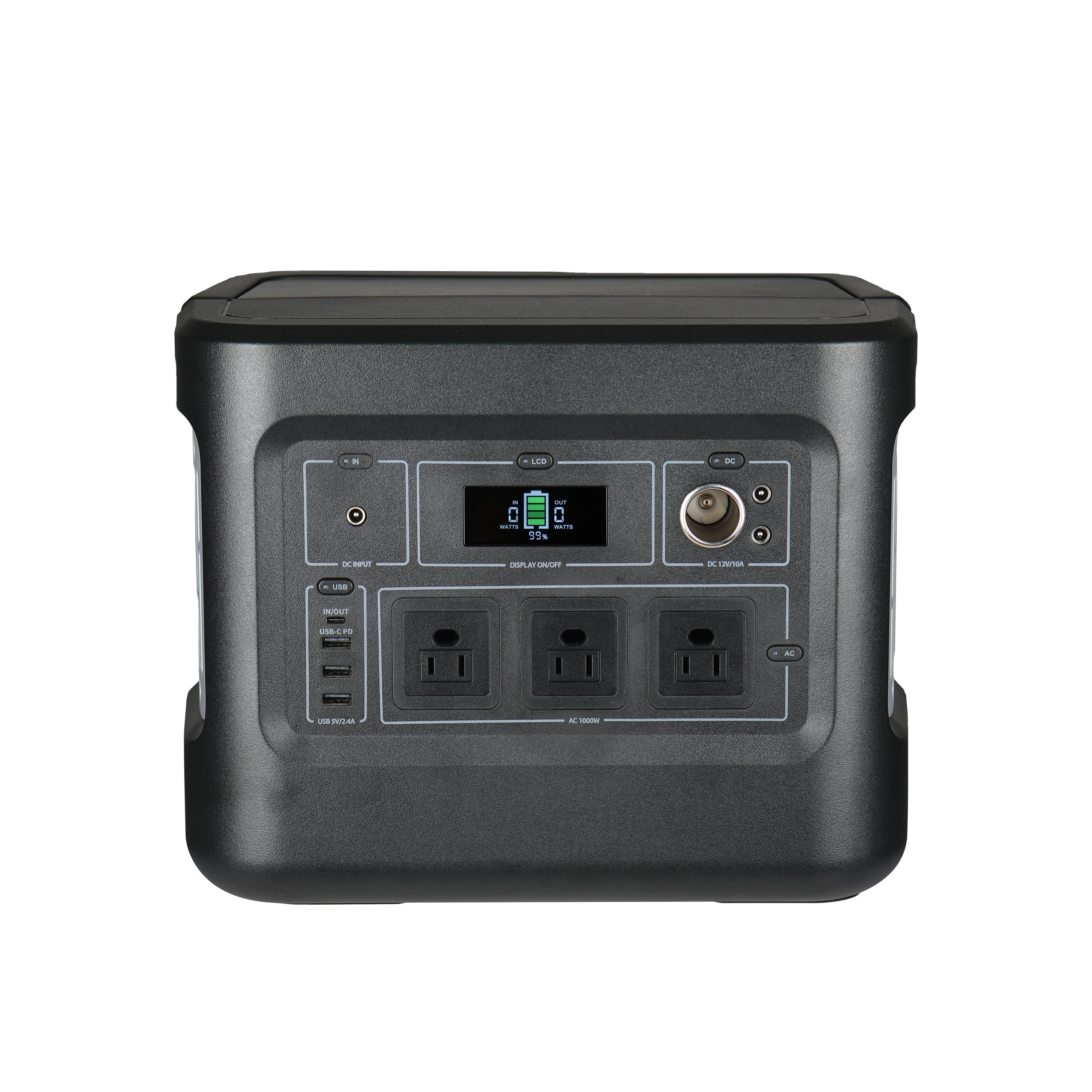 Real-Time LCD Displays 1000W Power Station External solar panel Power Bank Charger for Emergency Indoor and Outdoor Power supply