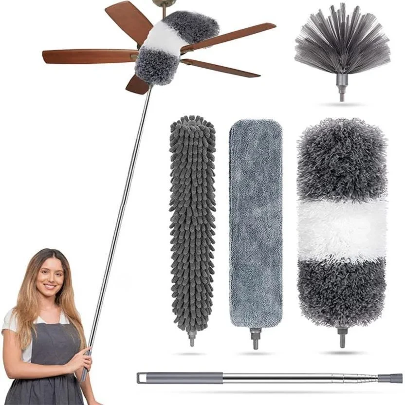 5-piece Set Long Handle Microfiber Duster Brush Set Bedside Duster Brush for Sofa Bed Furniture Magic Duster Home Cleaning Tool