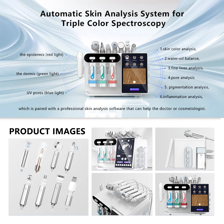 Newface Best Price Hydro Facial Machine Oxygen Jet Professional Hydradermabrasion Skin Clean H2O2 8 In 1 Hydrogen Micro Bubble
