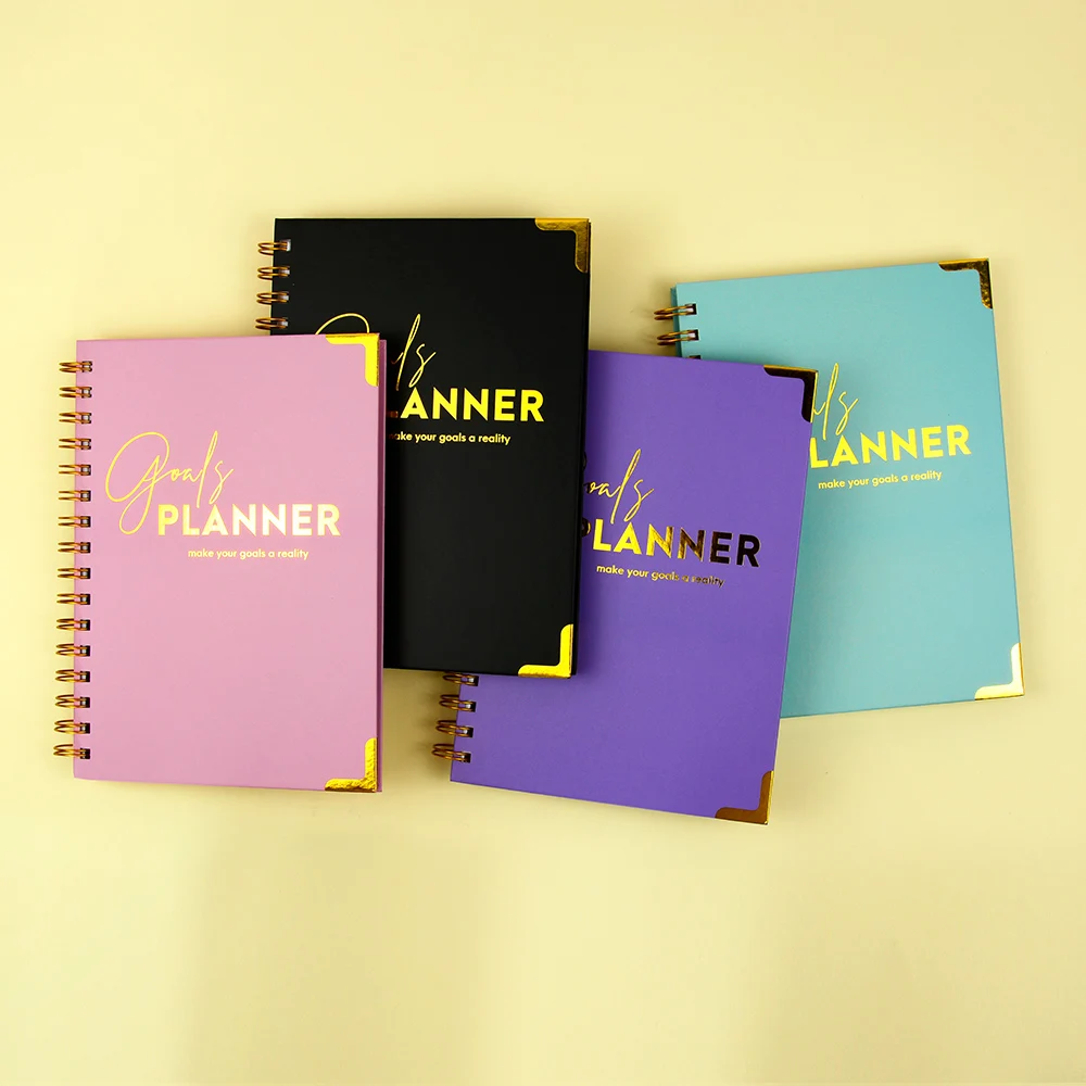 Custom printing A5 Hardcover notebook spiral bound Self care Promotional gift 2025 undated  planner