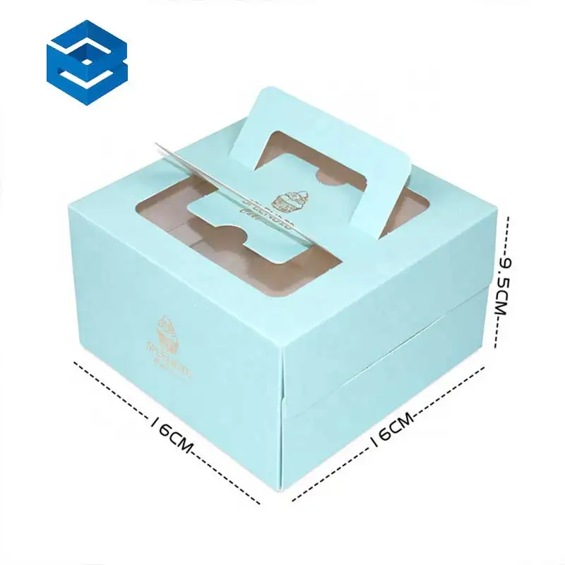 Ribbon Cake Packaging Box Cake Boxes Packaging with Handle Transparent Food Grade Baked Goods Packaging 10 Inch 12 Inch 500 Pcs