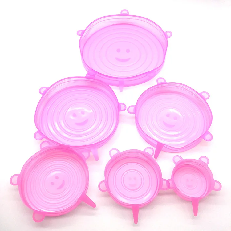 Wholesale food grade reusable silicone stretch lids cover universal silicone food wrap