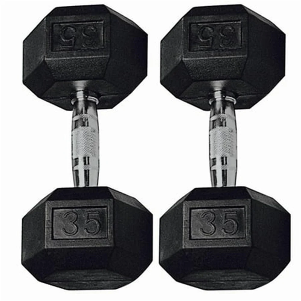 5 Pound Rubber Coated Dumbbells 20KG color custom Free Weights 15KG Hexagonal Dumbbell Set for Gym Use