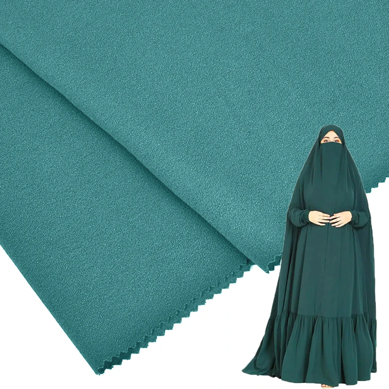 100% Polyester Dubai Nida Korean Japan Formal Black Fursan  Jet Black Nida Fabric For Abaya