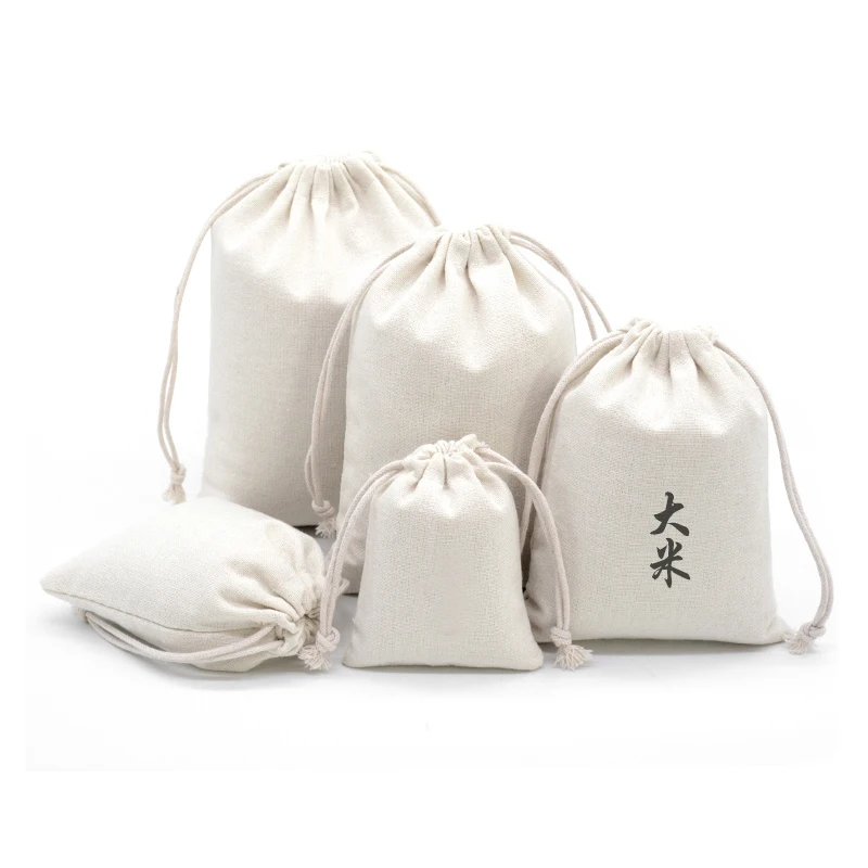 High quality cheap linen drawstring bag jewelry pouch linen bag for jewelry gift phone rice herb packaging and storage