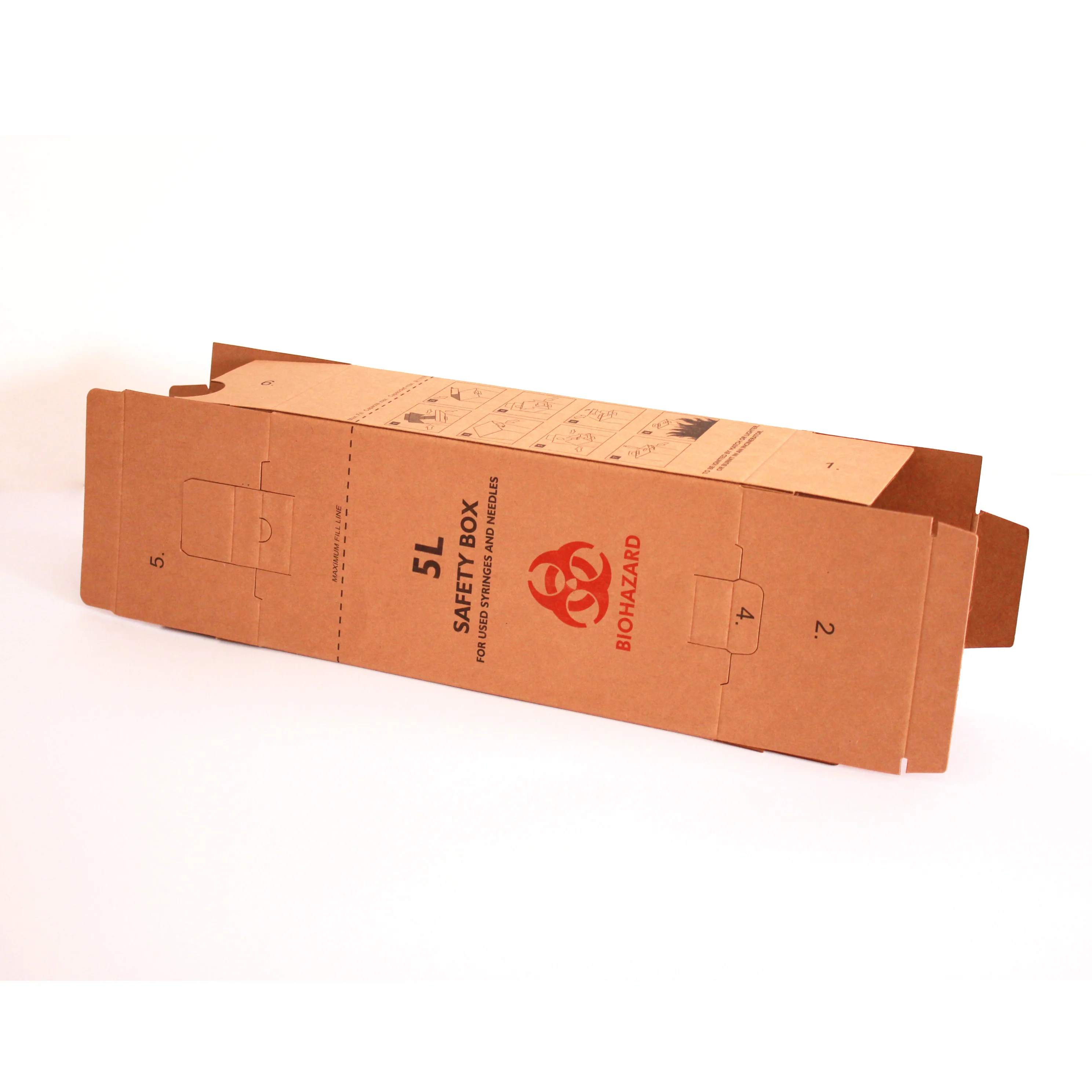 5L 7L 10L 15L 20L 50L Disposable Medical Safety box Cardboard Sharps Container Sharp Safety Box
