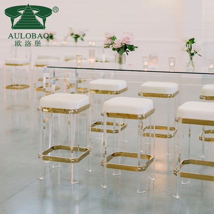 Bar furniture transparent acrylic ghost high bar stool with cushion